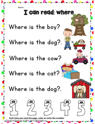 Sight Word to Read - where